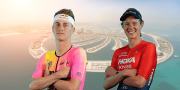 Marten Van Riel y Taylor Knibb se llevan el título mundial del T100 Triathlon World Tour