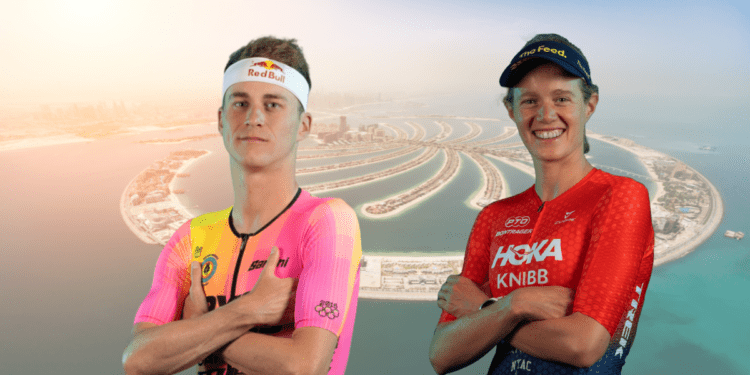 Marten Van Riel y Taylor Knibb se llevan el título mundial del T100 Triathlon World Tour