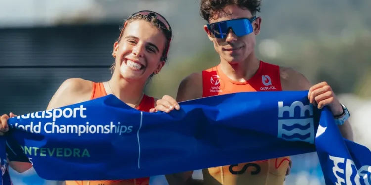 Jiménez-Orta y Prada se llevan el Campeonato del Mundo júnior de Duatlón 2×2