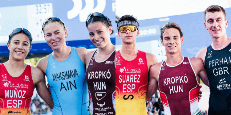 Marina Muñoz y Damián Suárez: subcampeones del mundo de Acuatlón