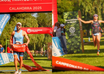 Vicente Hernández y Ana Carballo reinan en el Campeonato de España de Acuatlón
