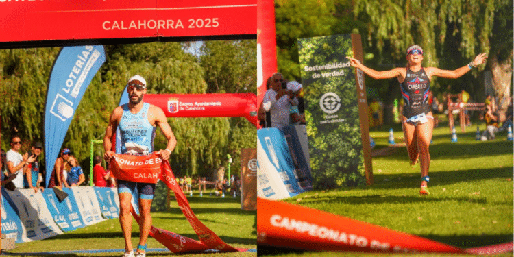 Vicente Hernández y Ana Carballo reinan en el Campeonato de España de Acuatlón