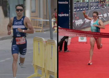 David Cantero y Noelia Juan vuelan a pie para llevarse la victoria en el «34 Triatlón Internacional Villa de Fuente Álamo Gran Premio Pujante»
