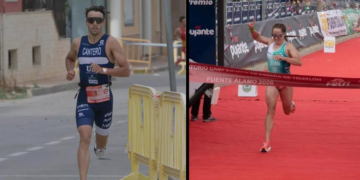 David Cantero y Noelia Juan vuelan a pie para llevarse la victoria en el «34 Triatlón Internacional Villa de Fuente Álamo Gran Premio Pujante»